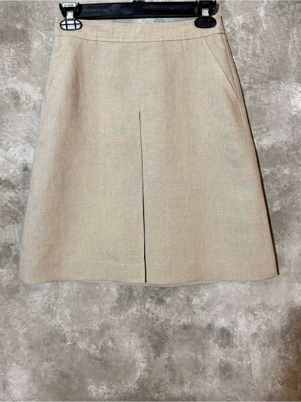 Uniqlo Light Beige A-Line Linen Skirt with Front Pleat (NWOT) (Love 21)